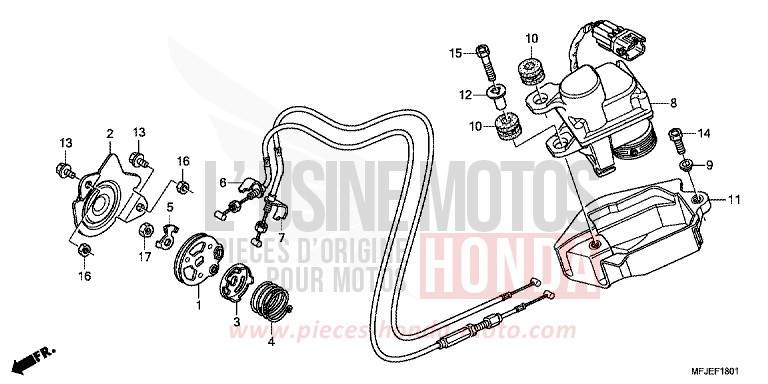 SERVO-MOTEUR de CBR600RR ABS VICTORY RED (R334) de 2012